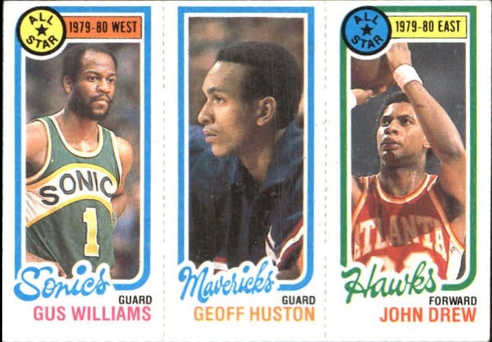 1980-81 Topps #3 12 Gus Williams AS/67 Geoff Huston/5 John Drew AS