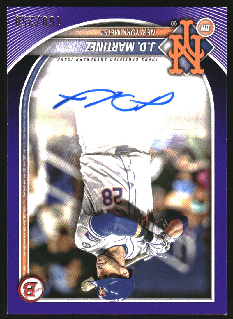 2025 Bowman Rookie and Veteran Autographs Purple Border #PRVJM J.D. Martinez