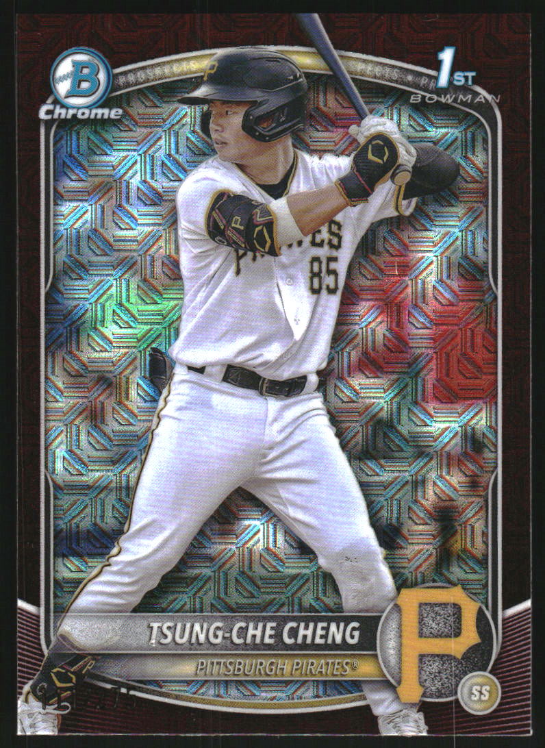 2025 Bowman Chrome Mega Box Prospects Burgandy Refractors #BCP95 Tsung-Che Cheng