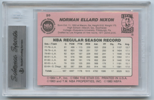 1984-85 Star #20 Norm Nixon back image