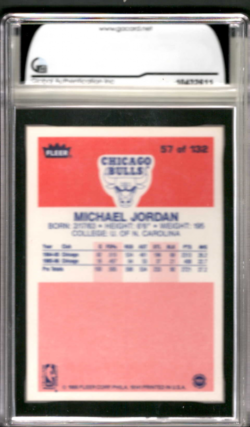 1986-87 Fleer #57 Michael Jordan RC back image