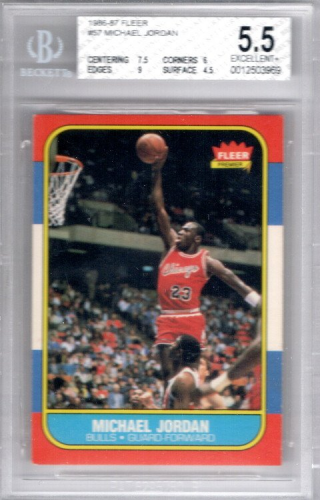 1986 87 fleer 57 michael jordan rc