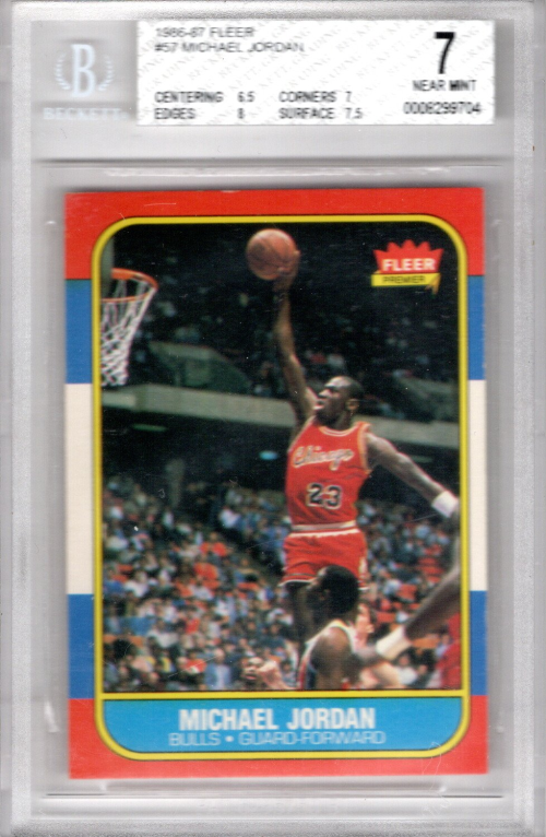 1986-87 Fleer #57 Michael Jordan RC - - Graded BGS NM 7 - NrMt (7