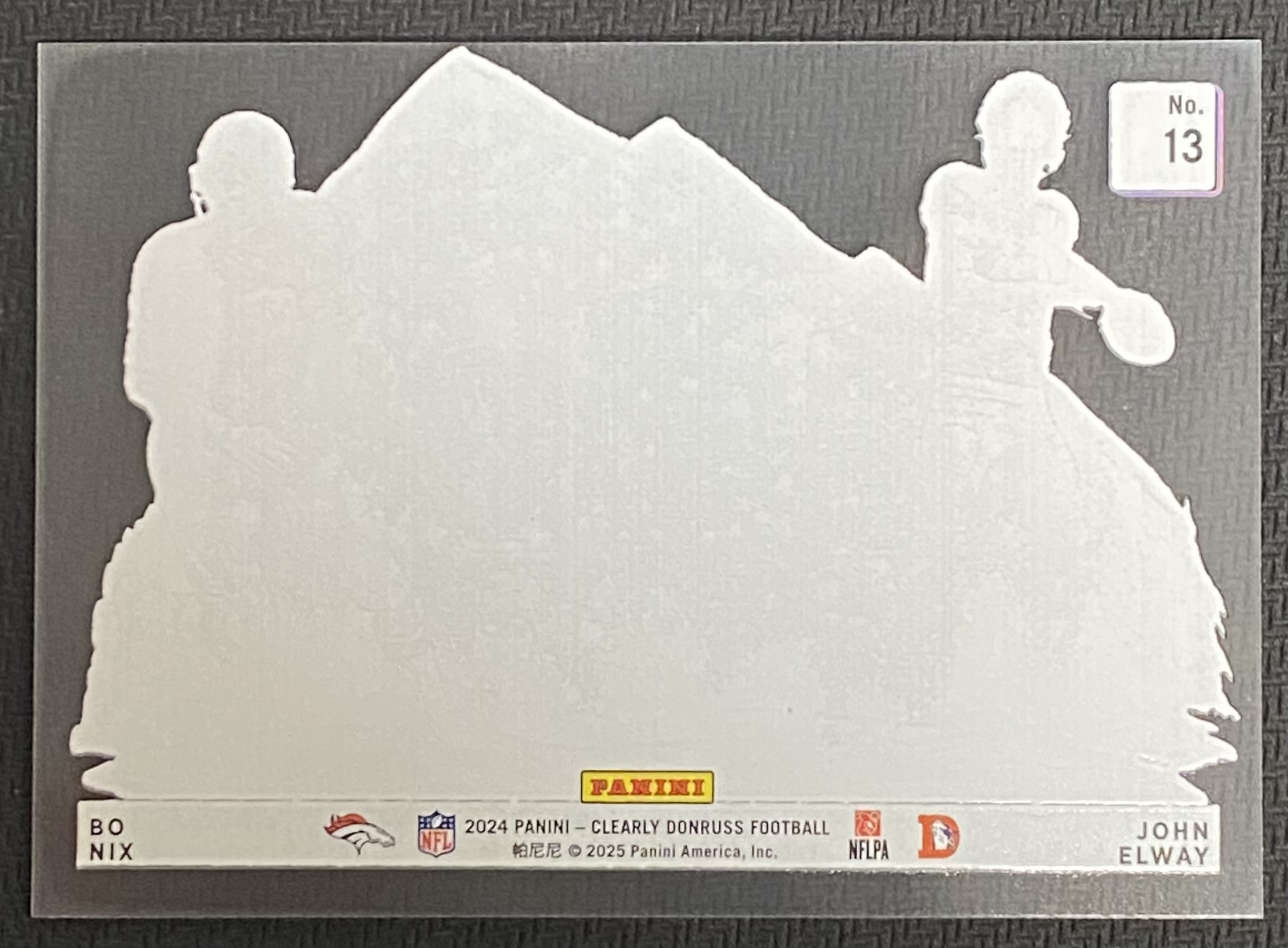 2024 Clearly Donruss Downtown Duos #13 John Elway Bo Nix SSP Case