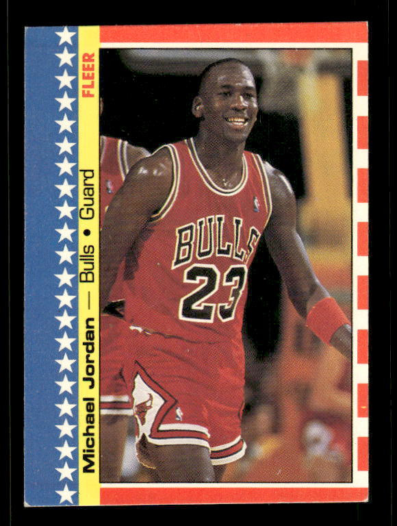 1987-88 Fleer Stickers #2 Michael Jordan/(In text, votes misspelled as voites)