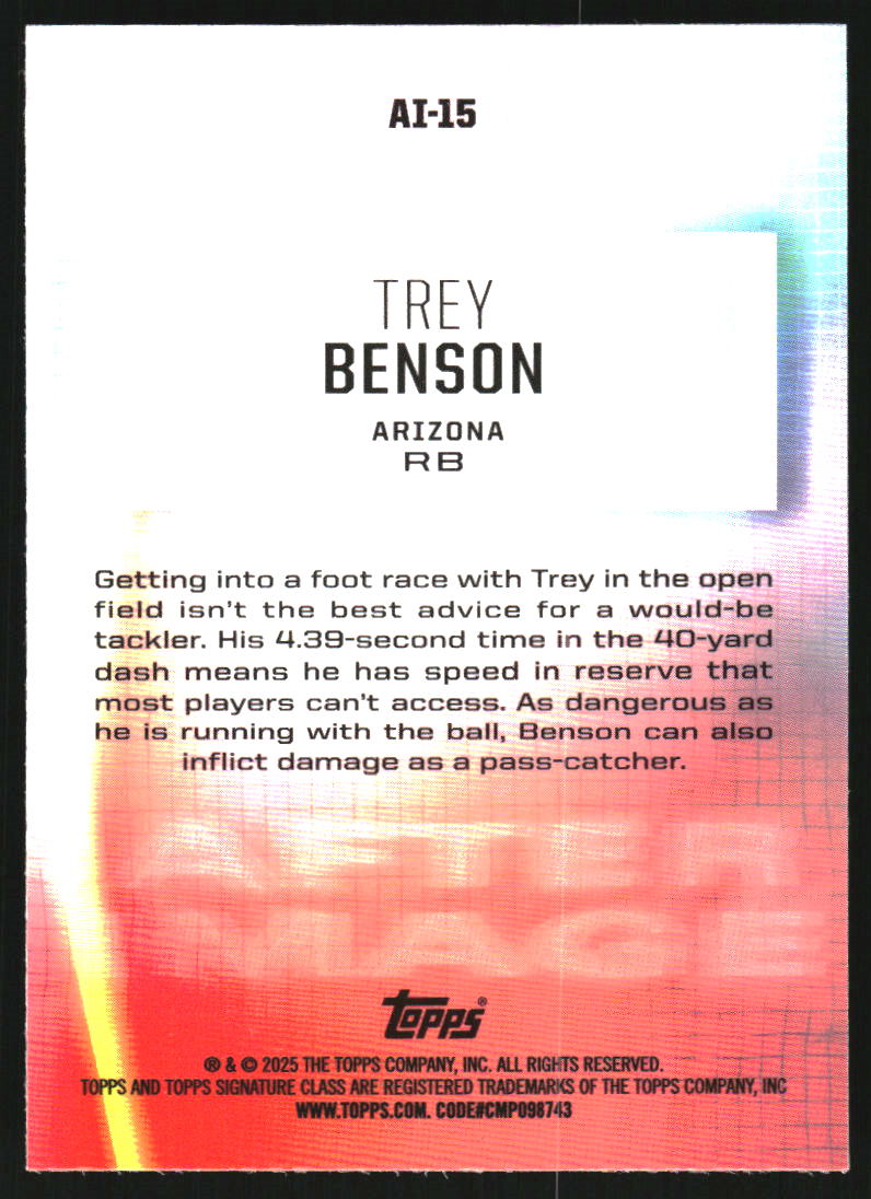 2024 Topps Signature Class After Image Indigo #AI-15 Trey Benson
