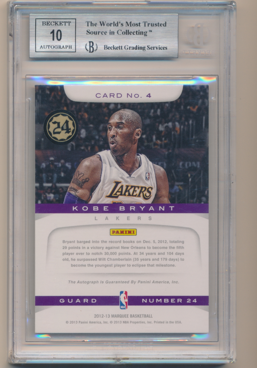 2013 Crusade Majestic Memorabilia #48 Kobe Bryant Jersey PSA 9 – Burbank  Sportscards