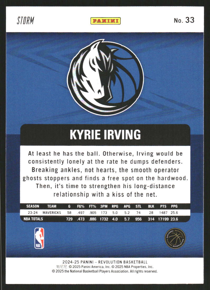 2024-25 Panini Revolution Blue Storm #33 Kyrie Irving