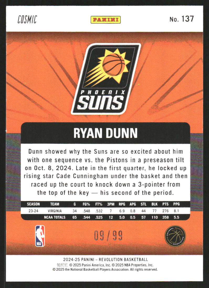 2024-25 Panini Revolution Cosmic #137 Ryan Dunn