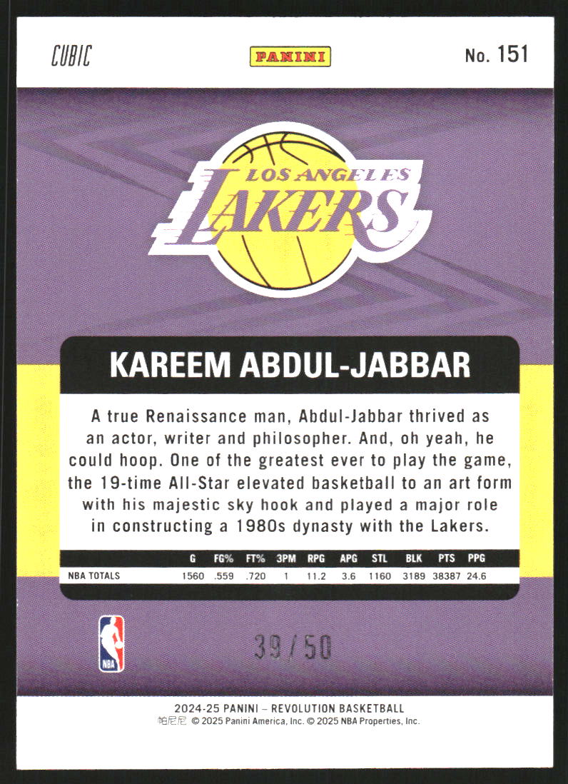 2024-25 Panini Revolution Cubic #151 Kareem Abdul-Jabbar LGD
