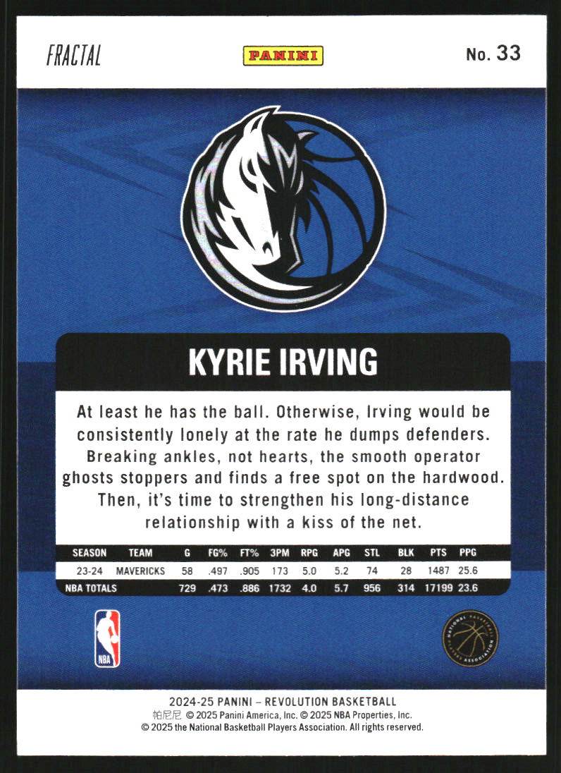 2024-25 Panini Revolution Fractal #33 Kyrie Irving