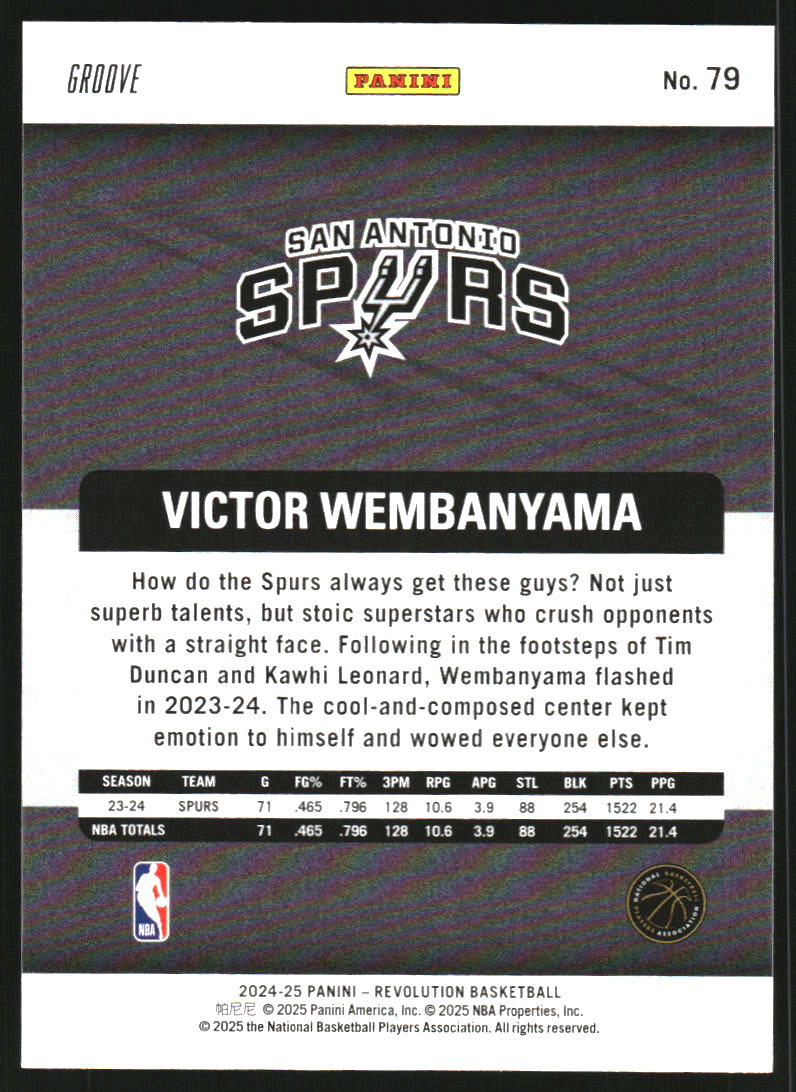 2024-25 Panini Revolution Groove #79 Victor Wembanyama