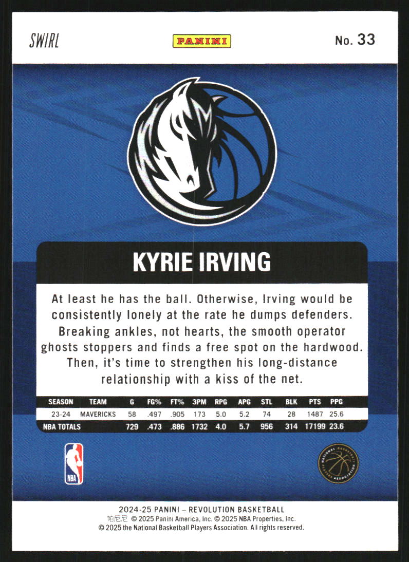 2024-25 Panini Revolution Red Swirl #33 Kyrie Irving