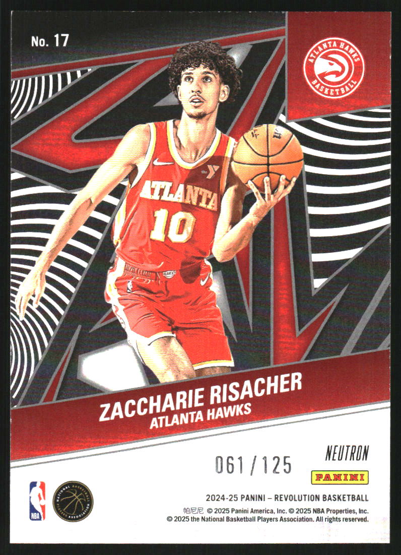 2024-25 Panini Revolution Rookie Revolution Neutron #17 Zaccharie Risacher /125