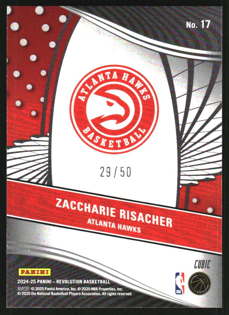 2024-25 Panini Revolution Supernova Cubic #17 Zaccharie Risacher