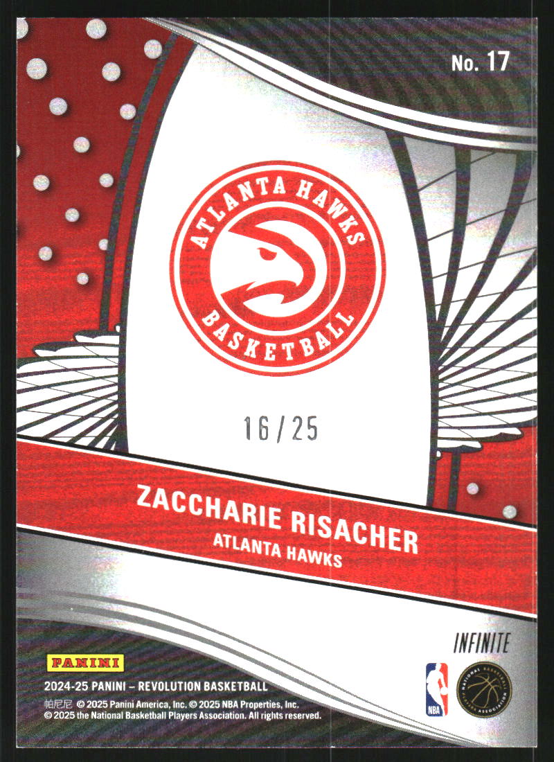 2024-25 Panini Revolution Supernova Infinite #17 Zaccharie Risacher /25