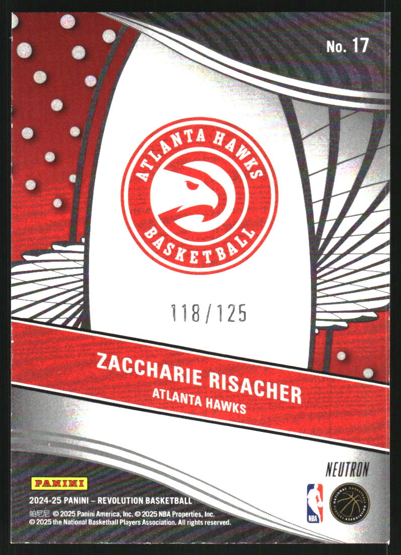 2024-25 Panini Revolution Supernova Neutron #17 Zaccharie Risacher /125