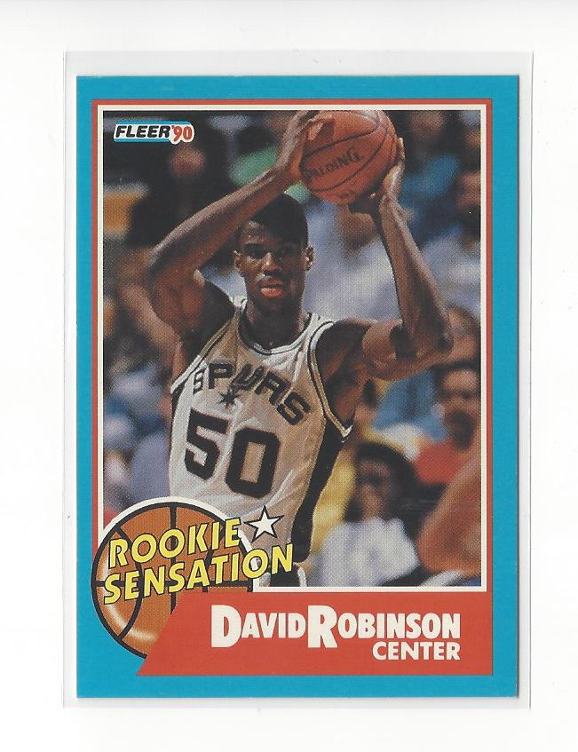 1990-91 Fleer Rookie Sensations #1 David Robinson UER/(Text has 1988-90 season,/should be 1989-90)