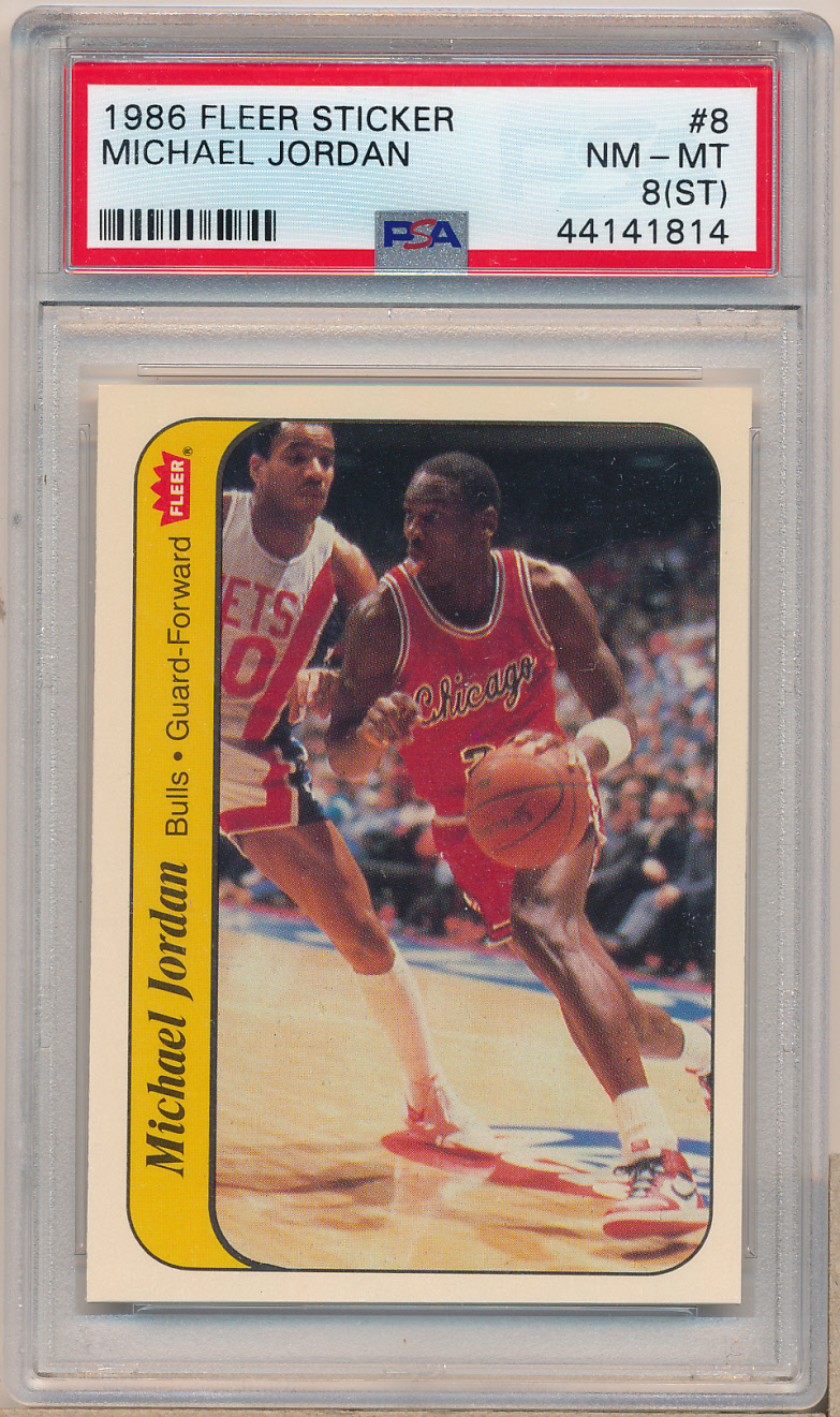 1986 Fleer Sticker #8 Michael Jordan - NmMt (8)