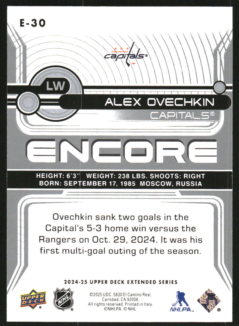 2024-25 Upper Deck Encore #E30 Alex Ovechkin