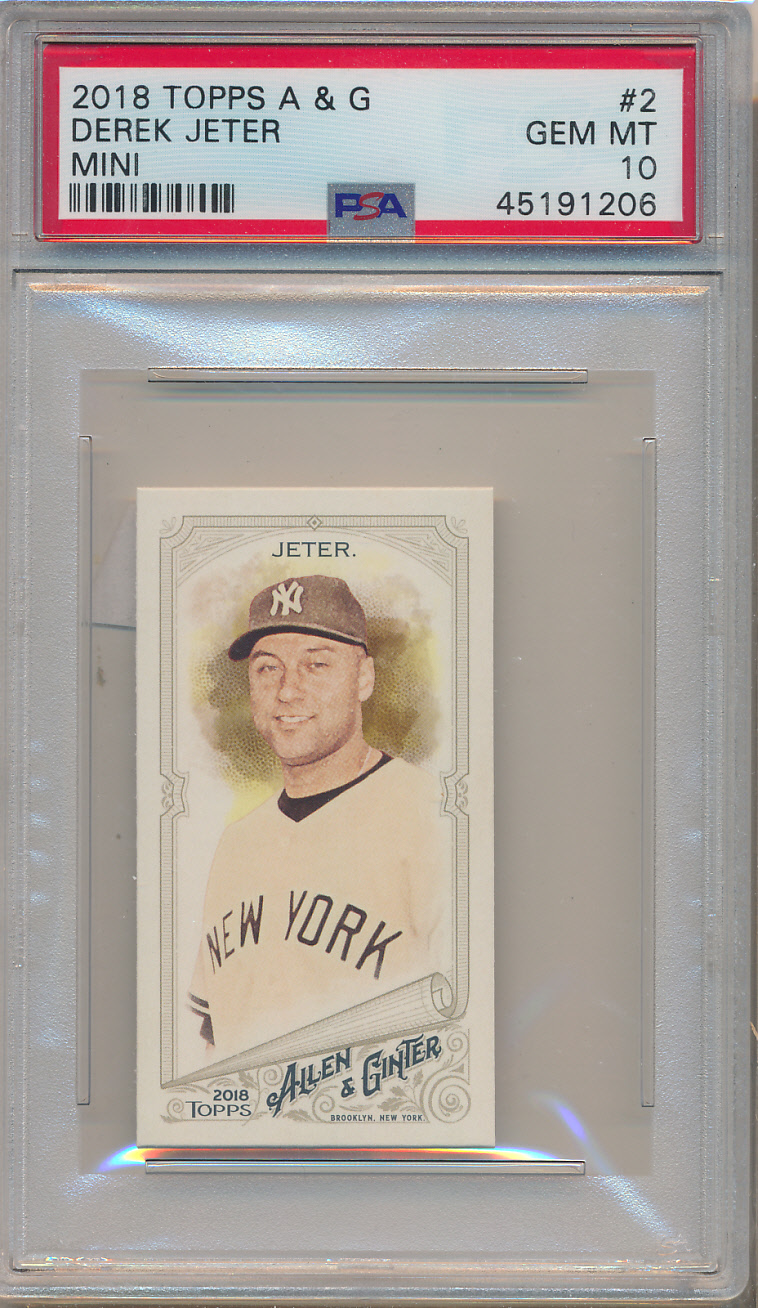 2018 Topps Allen and Ginter Mini 2 Derek Jeter PSA 10 Gem Mint (10