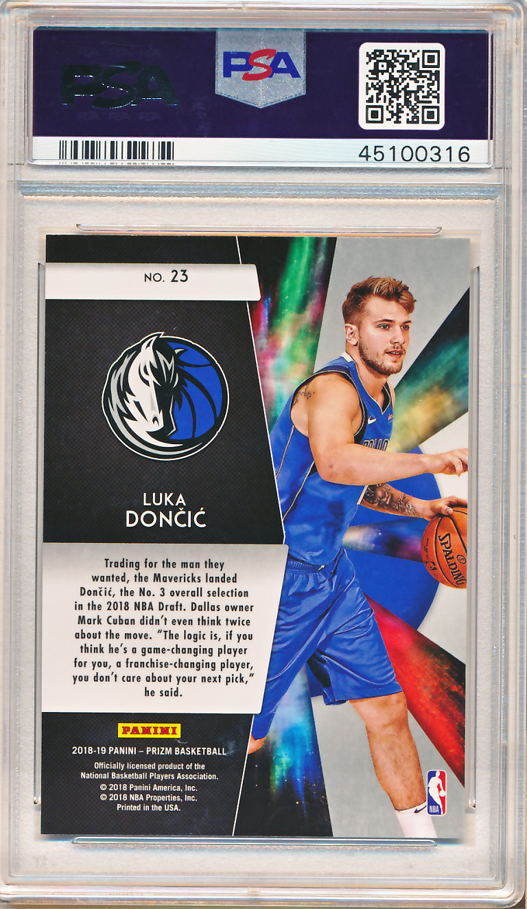 Luka Doncic 2018-19 Prizm Freshman Phenoms Rookie RC #23 PSA 9 Dallas sold Mavericks