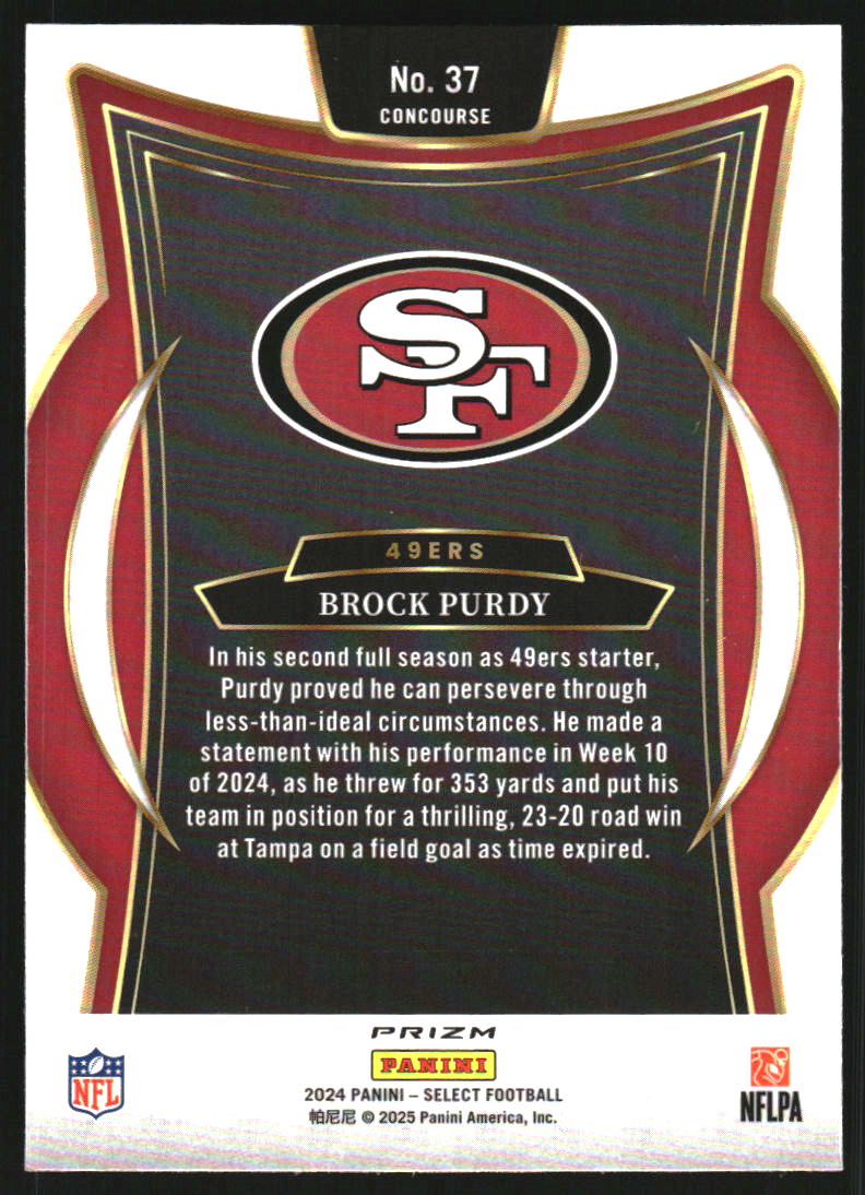 2024 Select Prizm Red and Blue Shock #37 Brock Purdy