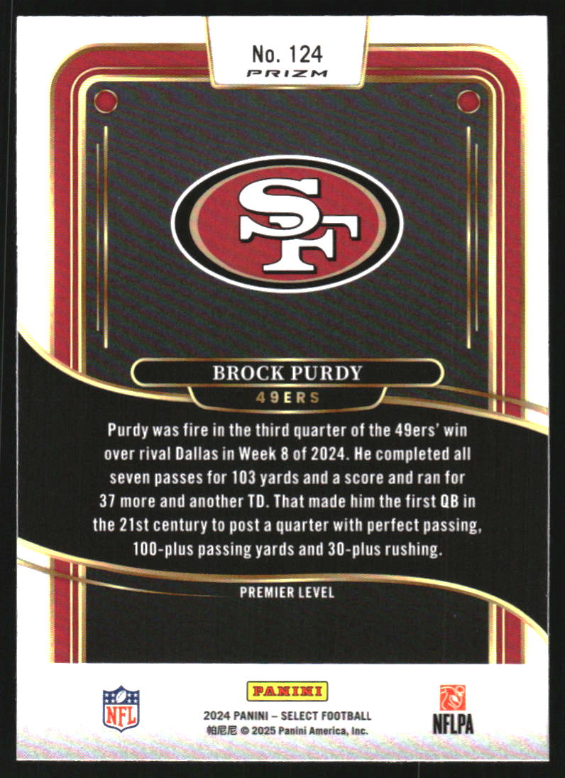 2024 Select Prizm Red and Blue Shock #124 Brock Purdy