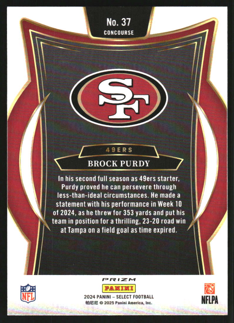 2024 Select Prizm Red and Yellow Shock #37 Brock Purdy