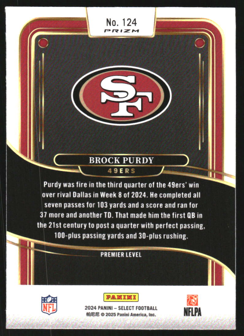 2024 Select Prizm Red and Yellow Shock #124 Brock Purdy