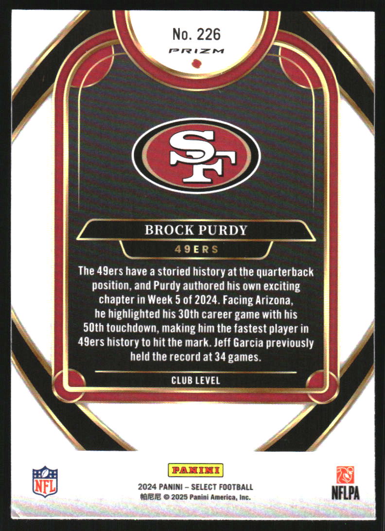 2024 Select Prizm Red and Yellow Shock #226 Brock Purdy