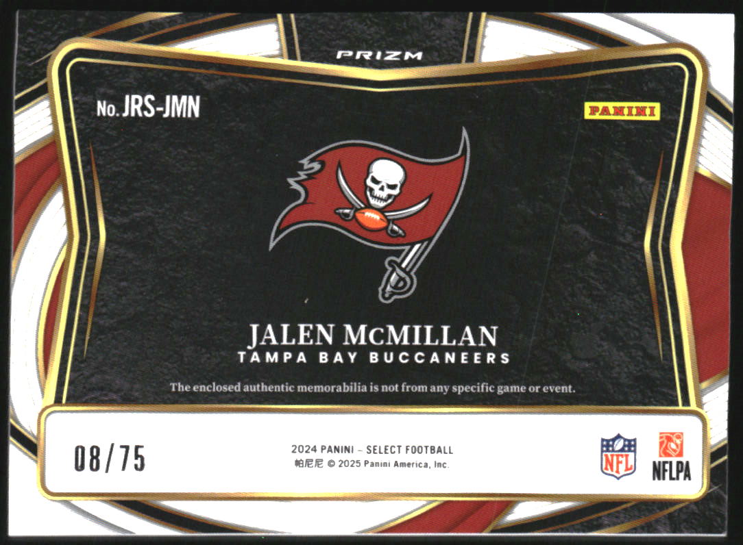 2024 Select Jumbo Rookie Swatch Prizm White #14 Jalen McMillan Jersey /75