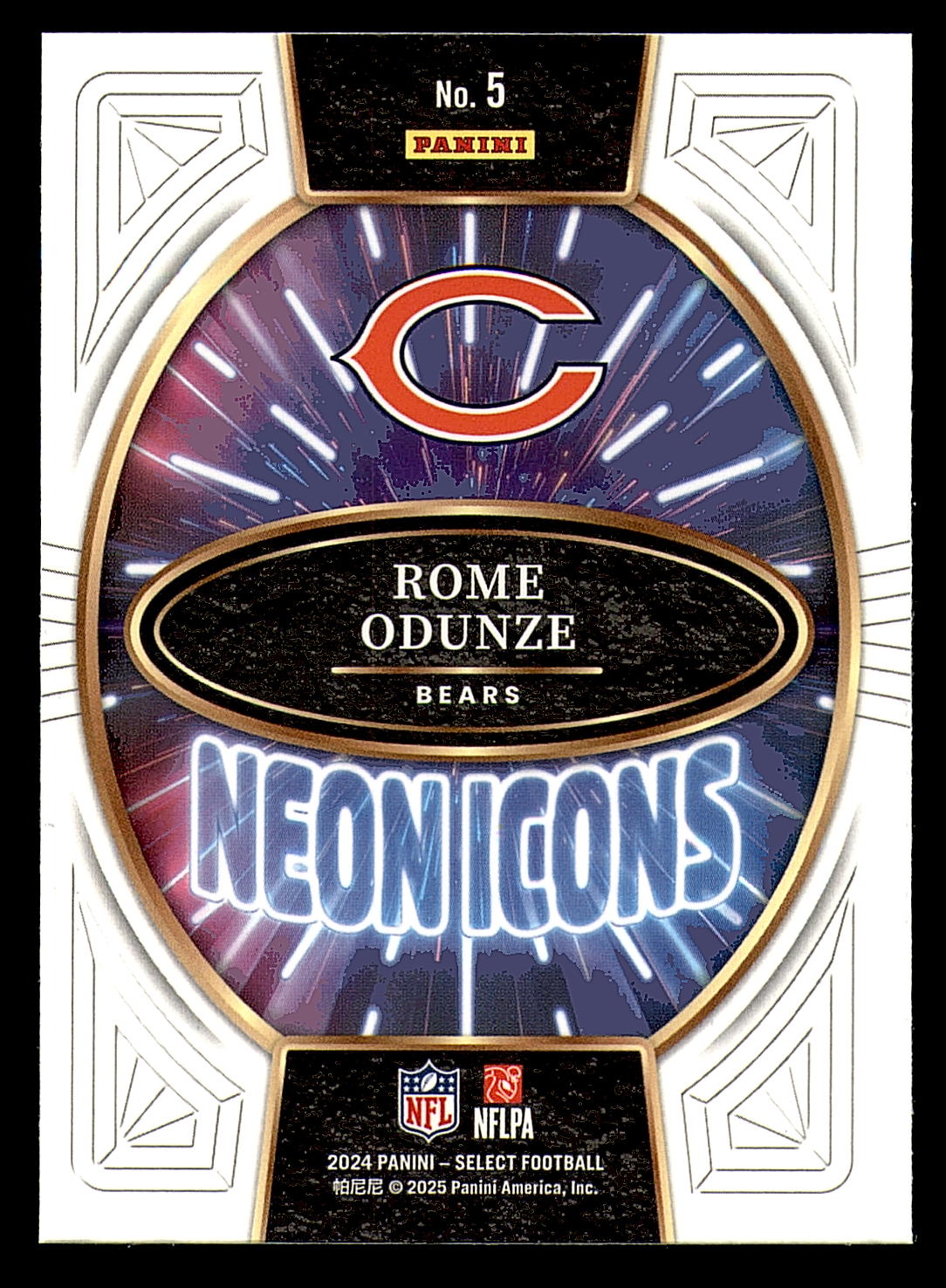 2024 Select Neon Icons #5 Rome Odunze back image