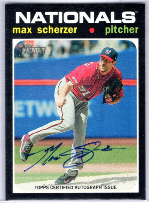 2020 Topps Heritage Real One Autographs #ROA-MS Max Scherzer Autograph Card - SSP