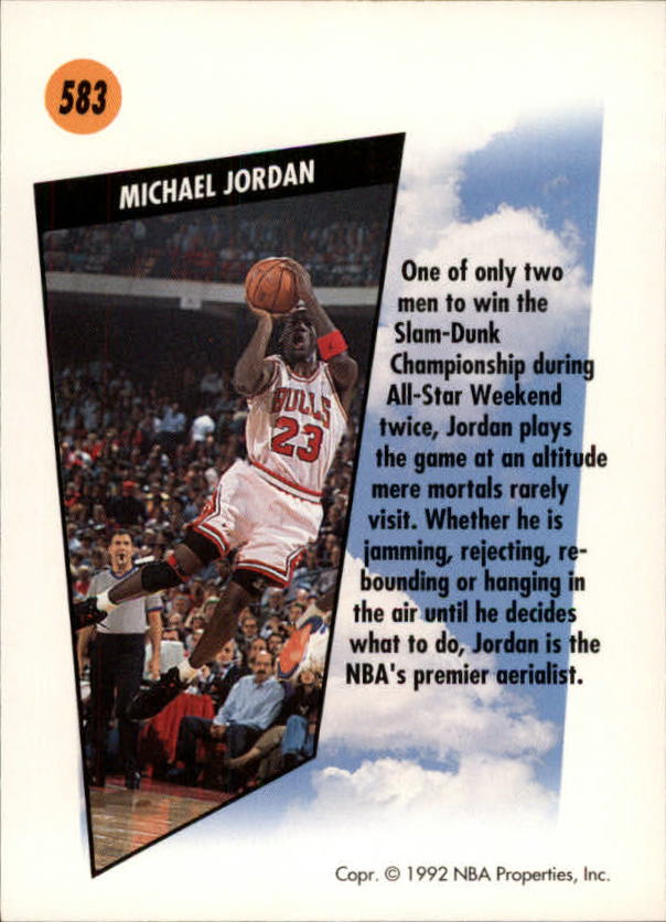 1991-92 SkyBox #583 Michael Jordan SM back image