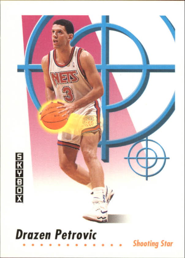 1991 92 SkyBox New Jersey Nets Basketball Card 599 Drazen Petrovic SS 