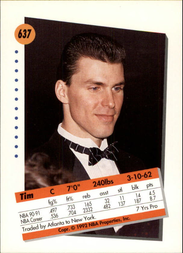 1991-92 SkyBox #637 Tim McCormick back image