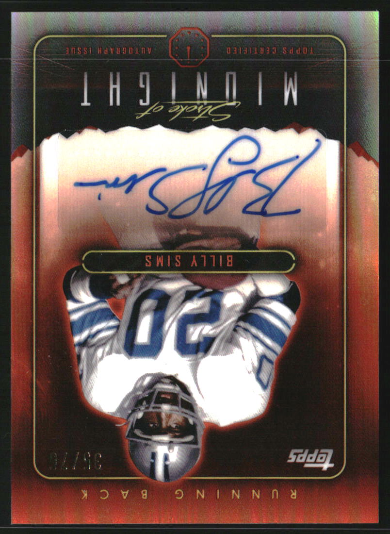 2024 Topps Midnight Stroke of Midnight Autographs Dusk #SMA-BSI Billy Sims