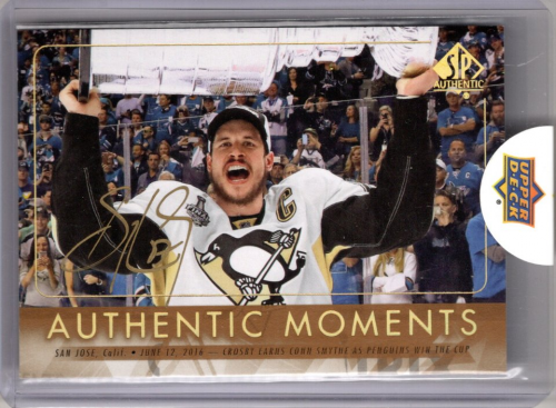 2016-17 SP Authentic Gold Spectrum Autographs #108 Sidney Crosby Authentic Moments SP Autograph Card