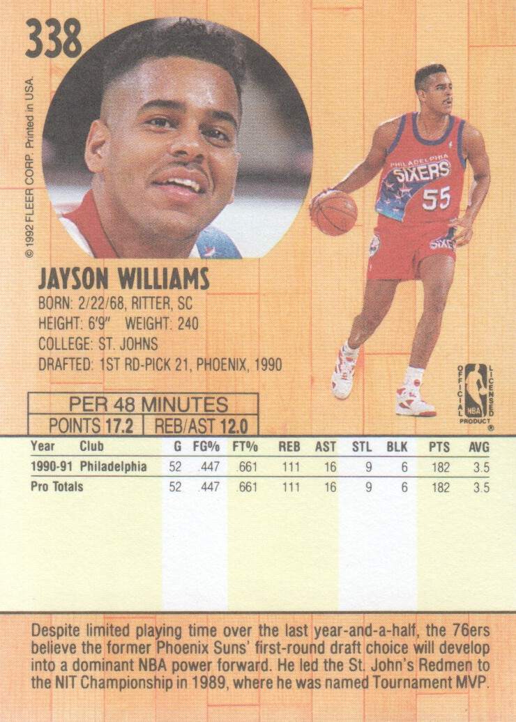 スポーツ選手 FLEER THE GAME JASON WILLIAMS スポーツ選手 FLEER THE GAME JASON WILLIAMS 1999-00 Ultra #10
