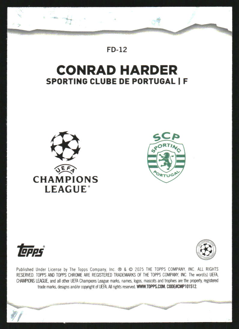 2024-25 Topps Chrome UEFA Club Competitions Final Destination #FD12 Conrad Harder