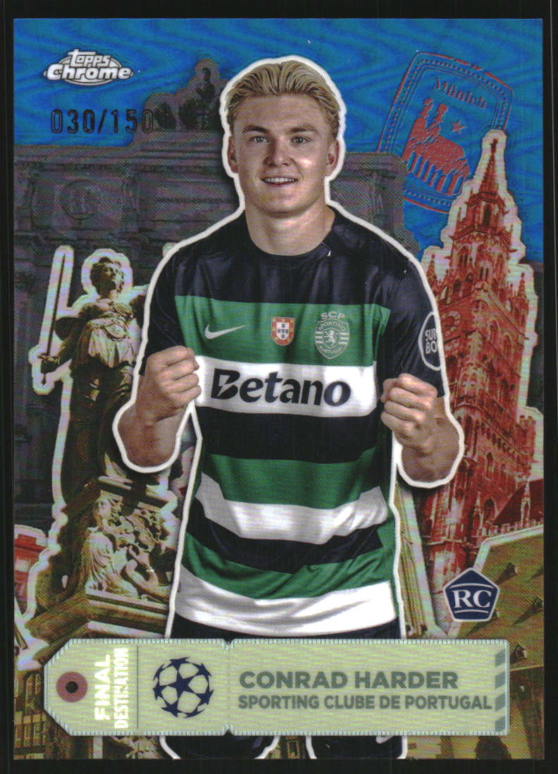 2024-25 Topps Chrome UEFA Club Competitions Final Destination Blue Refractors #FD12 Conrad Harder /150