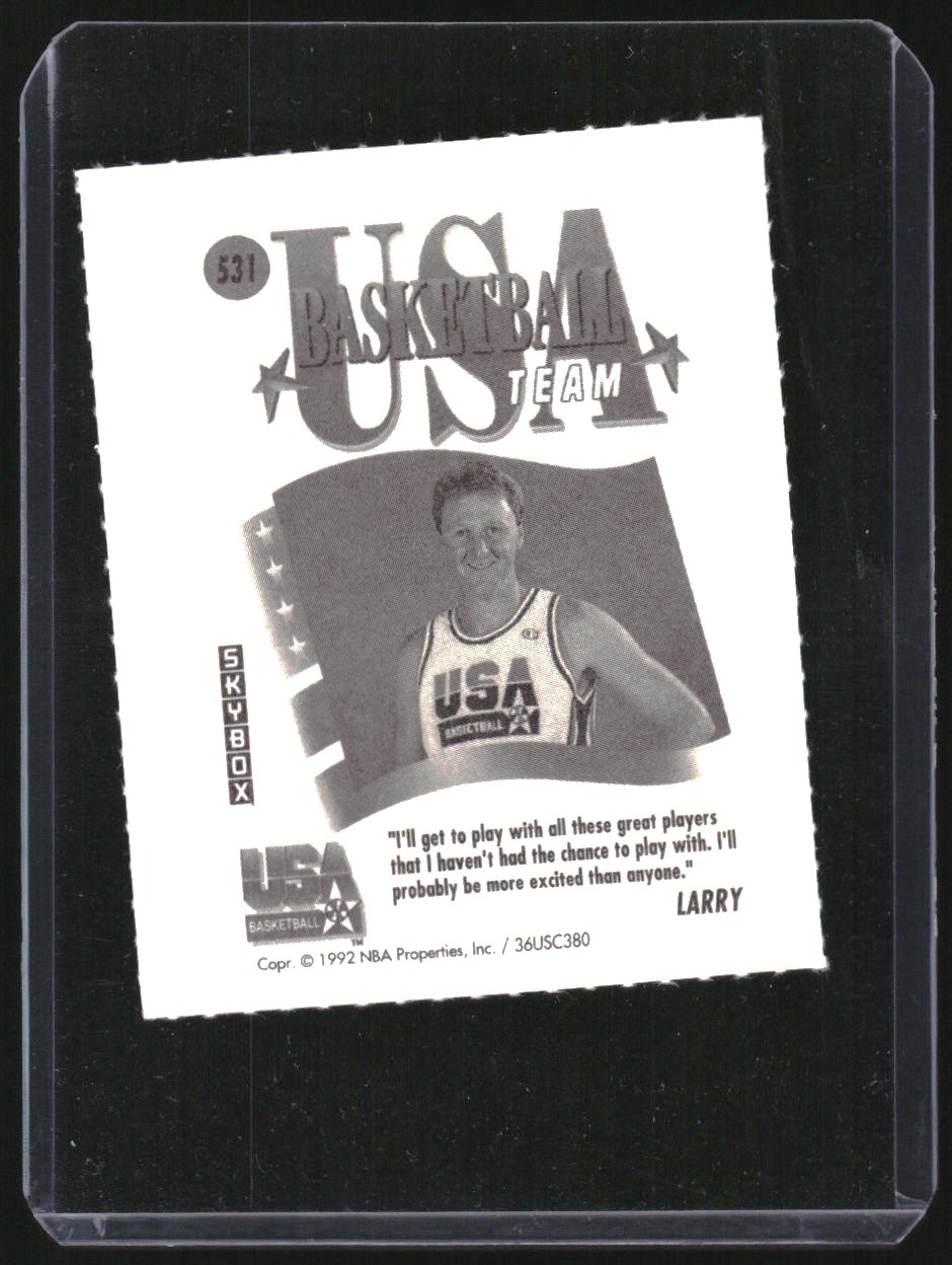 1991-92 SkyBox Mark and See Minis #531 Larry Bird back image
