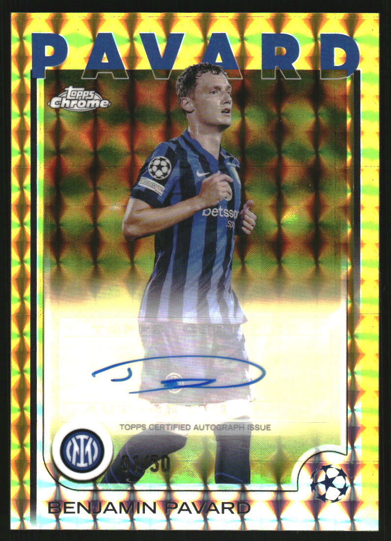 2024-25 Topps Chrome UEFA Club Competitions Autographs Gold Geometric Refractors #CABP Benjamin Pavard Auto /50
