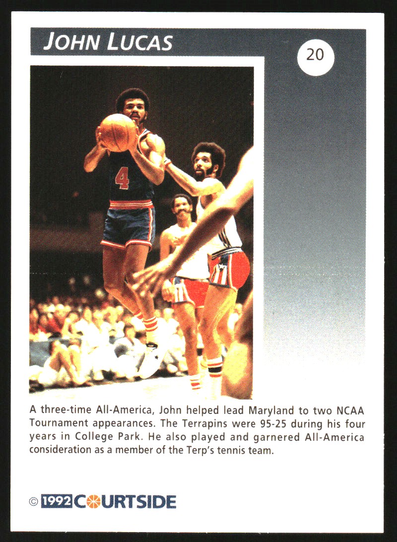 1992 Courtside Flashback Autographs #20 John Lucas back image