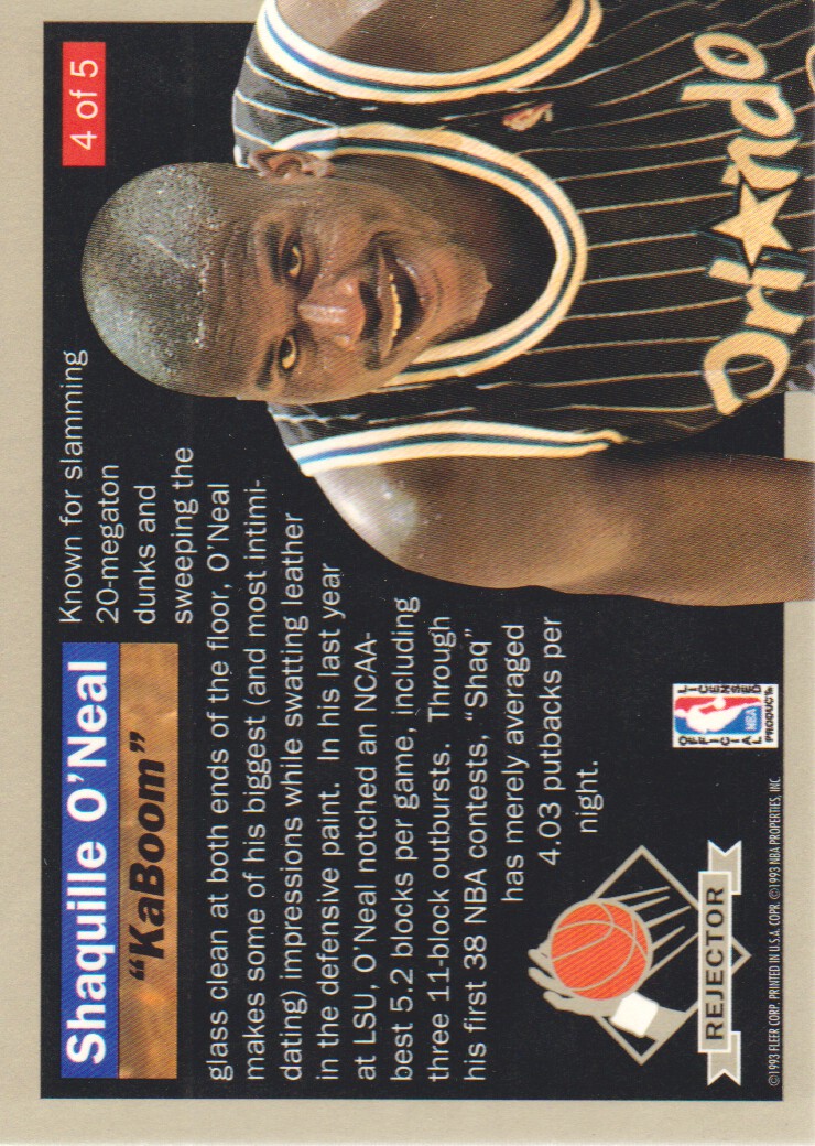 1992-93 Ultra Rejectors #4 Shaquille O'Neal back image