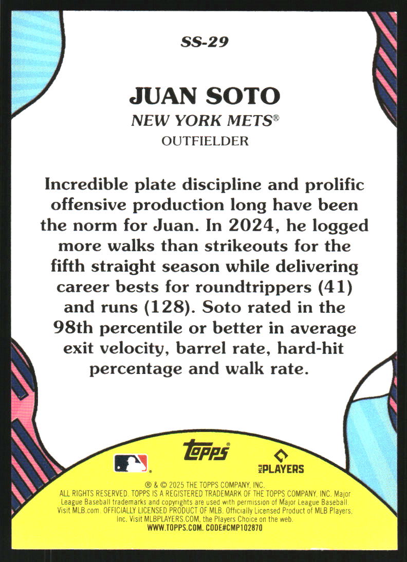 2025 Topps Summer Superstars Pink Foil #SS29 Juan Soto