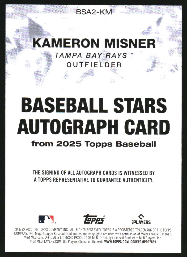 2025 Topps Baseball Stars Autographs #BSA2KM Kameron Misner S2 Auto