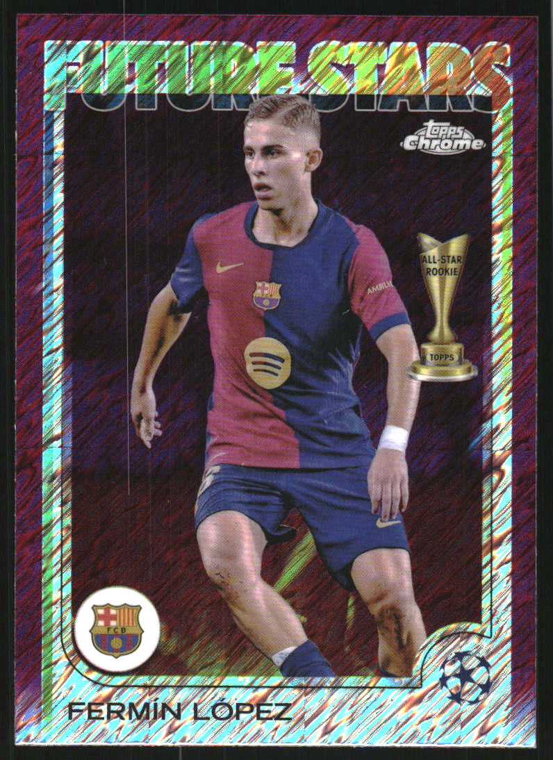 2024-25 Topps Chrome UEFA Club Competitions Magenta Shimmer Refractors #162 Fermin Lopez FS