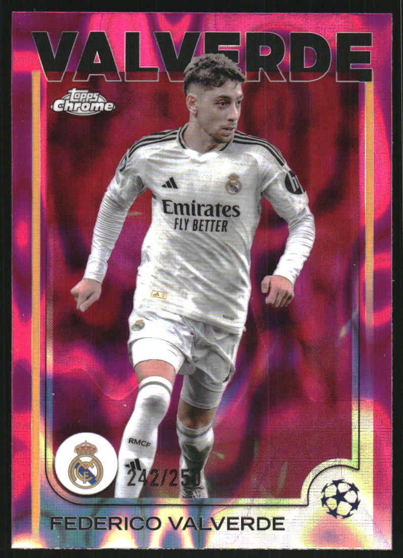 2024-25 Topps Chrome UEFA Club Competitions Pink Lava Refractors #164 Federico Valverde /250
